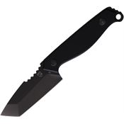 Se7en Plus 240503BK Raptor Black D2 Carbon Steel Tanto Fixed Blade Knife Black G10 Handles