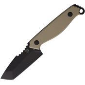 Se7en Plus 240503FD Raptor Black D2 Carbon Steel Tanto Fixed Blade Knife Flat Dark Earth G10 Handles