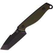 Se7en Plus 240503OD Raptor Black D2 Carbon Steel Tanto Fixed Blade Knife OD Green G10 Handles