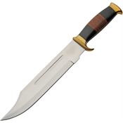 Pakistan 203524 Monster Bowie Fixed Blade Knife Stacked Leather Handles