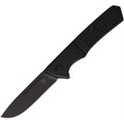 Se7en Plus 240507BK Lizard Black D2 Carbon Steel Drop Point Linerlock Knife Black G10 Handles