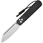 Artisan 1875PBK Holm Sand Blast Wharncliff Button Lock Knife Black Handles