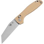 Bestech G61C Liger D2 Carbon Steel Wharncliff Bar Lock Knife Beige G10 Handles