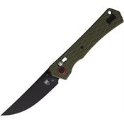 Cobratec LEGODG Legacy Black D2 Carbon Steel Bar Lock Knife OD Green G10 Handles