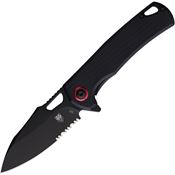 Cobratec WLVRNSBK Wolverine Black Part Serrated D2 Carbon Steel Linerlock Knife Black G10 Handles