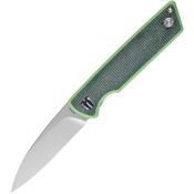 Shieldon MW01A Stinger Stonewash Linerlock Knife Green Handles