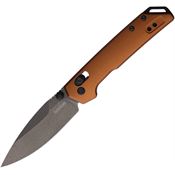 Kershaw 2051BRZBW Mini Iridium Blackwash D2 Carbon Steel Spear Point Duralock Knife Bronze Handles