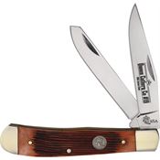 Queen AWB54 Large Barlow Knife Brown Burlap Micarta Handles