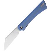 Shieldon MP01A Rain Stonewash Wharncliff Linerlock Knife Blue Micarta Handles