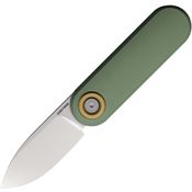 Vosteed A3702 Corgi-V Stonewash Drop Point Vanchor Lock Green Handles