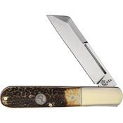 Queen GSH180 Large Barlow Knife Red Smooth Bone Handles