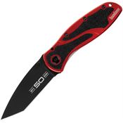 Kershaw 1670K50W Blur Assist Open 50th Annivsary Black Tanto Linerlock Knife Red/Black Handles