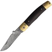 Betyar MKWDDM Maskara Damascus Clip Point Linerlock Knife Brown Wood Handles