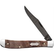 Case XX 15096 Slimline Damascus Trapper Knife Maple Wood Handles