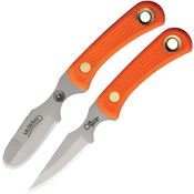 Knives Of Alaska 00104FG Muskrat/Cub S30 Stainless Fixed Blade Combo Set Orange SureGrip Handles