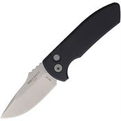 Pro Tech LG401 Auto SBR Two-Tone Clip Point Button Lock Knife Black Handles