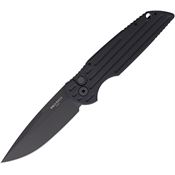 Pro Tech TR3SWAT Auto TR-3 Black Button Lock Knife Black Handles