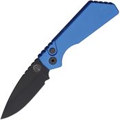 Pro Tech PT203BLUE Auto Strider PT+ Black MagnaCut Button Lock Knife Blue Handles