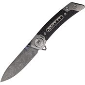 Cobratec EMPDMDNS Emperor Damascus Framelock Knife Carbon Fiber Handles