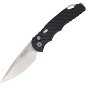 Pro Tech T505F Auto Tactical Response 5 Stonewash Drop Point Knife Black Handles