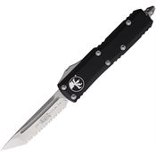 Microtech 23312 Auto UTX-85 Stonewash Tanto OTF Knife Black Handles