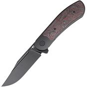 Bestech T2411C Vestige Black Stonewash Magnacut Framelock Knife Black Stonewash/Red Marble Carbon Fiber Handles