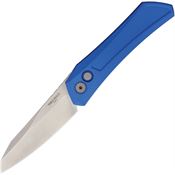 Pro Tech DS101BLUE Auto Oligarch Stonewash MagnaCut Button Lock Knife Blue Handles