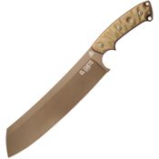 TOPS ELCH04R El Chete Carbon Steel Midnight Bronze Camo Fixed Blade Knife Tan Rocky Mountain Tread Handles