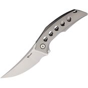 Reate VEL1 Velocity Satin Elmax Framelock Knife Gray Handles