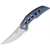 Reate VEL3 Velocity Satin Elmax Framelock Knife Blue Handles