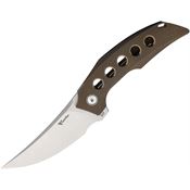 Reate VEL4 Velocity Satin Elmax Framelock Knife Bronze Handles