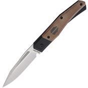 Suprlativ 012 Infidel Clip Point Slip Joint Knife Black/Brown Micarta Handles