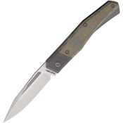 Suprlativ 015 Infidel Clip Point Slip Joint Knife Green Micarta Handles