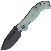 Halfbreed LBF01G2JADE Large Bush Gen 2 Black Carbon Steel Drop Point Folder Knife Jade Handles