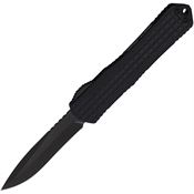 Heretic 033F6AT Auto Manticore X Black Recurve OTF Knife Black Grenade Handles