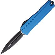 Microtech 12421BL Auto Cypher II Two-Tone Double Edge Dagger OTF Knife Blue Handles