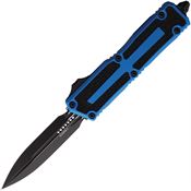 Microtech 12801BL Auto Scarab II Gen III Two-Tone Double Edge Dagger OTF Knife Blue/Black Handles