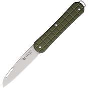 FOX VPGP130MG Vulpis Polished N690 Stainless Folder Knife Green Grenade Handles