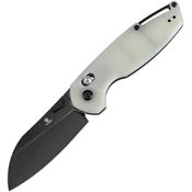 Tenable 1022V3 Model 6 Black Stonewash Sheepfoot CrossBar Lock Knife Jade G10 Handles