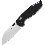 Tenable 1022V4 Model 6 Satin Sheepfoot CrossBar Lock Knife Black G10 Handles