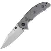 Tenable 1061A3 Rei Stonewash Spear Point Linerlock Knife Black Micarta Handles