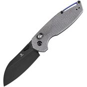 Tenable 1022V5 Model 6 Black Stonewash Sheepfoot CrossBar Lock Knife Black Micarta Handles