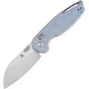 Tenable 1022V6 Model 6 Stonewash Sheepfoot CrossBar Lock Knife Blue Micarta Handles