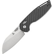 Tenable 1022V1 Model 6 Satin Sheepfoot CrossBar Lock Knife Twill Carbon Fiber Handles