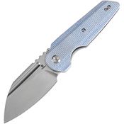 Tenable 1048A3 Rafe L Stonewash Sheepfoot Linerlock Knife Blue Micarta Handles