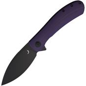 Trollsky 005XL Mandu XL Black Stonewash D2 Carbon Steel Linerlock Knife Purple G10 Handles