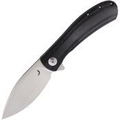 Trollsky 009XL Mandu XL Satin D2 Carbon Steel Linerlock Knife Black Micarta Handles