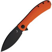 Trollsky 011XL Mandu XL Black Stonewash D2 Carbon Steel Linerlock Knife Orange G10 Handles