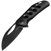 Kizer 4683A1 Hawk Black Sheepfoot Linerlock Knife Black Titianum Handles