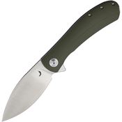 Trollsky 019XL Mandu XL Satin MagnaCut Linerlock Knife OD Green G10 Handles